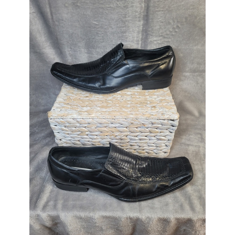 Steve Madden Serpant Square Toe Dress Loafers 13 Snakeskin Embossed Leather
